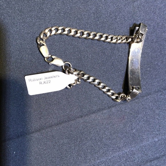 Sterling Silver ID Bracelet 925 CubanLink Chain Claw Clasp Stamped - Picture 4 of 6
